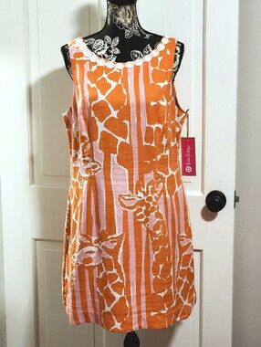 🆕️ 🦒HTF Lilly Pulitzer X Target🦒 - "Giraffeeey" Linen Shift Dress